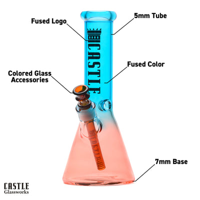 12" Electroplated Beaker Bong - 5mm Thick Glass