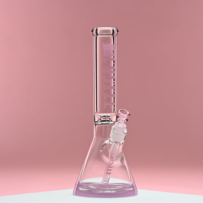 14" 9mm Beaker Bong with Colored Logo