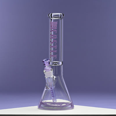 14" 9mm Beaker Bong with Colored Logo