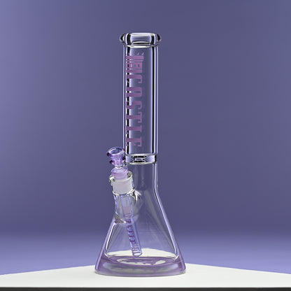 14" Premium Beaker Bong – 9mm Thick Glass with Colored Logo