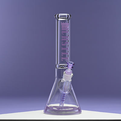 14" 9mm Beaker Bong with Colored Logo