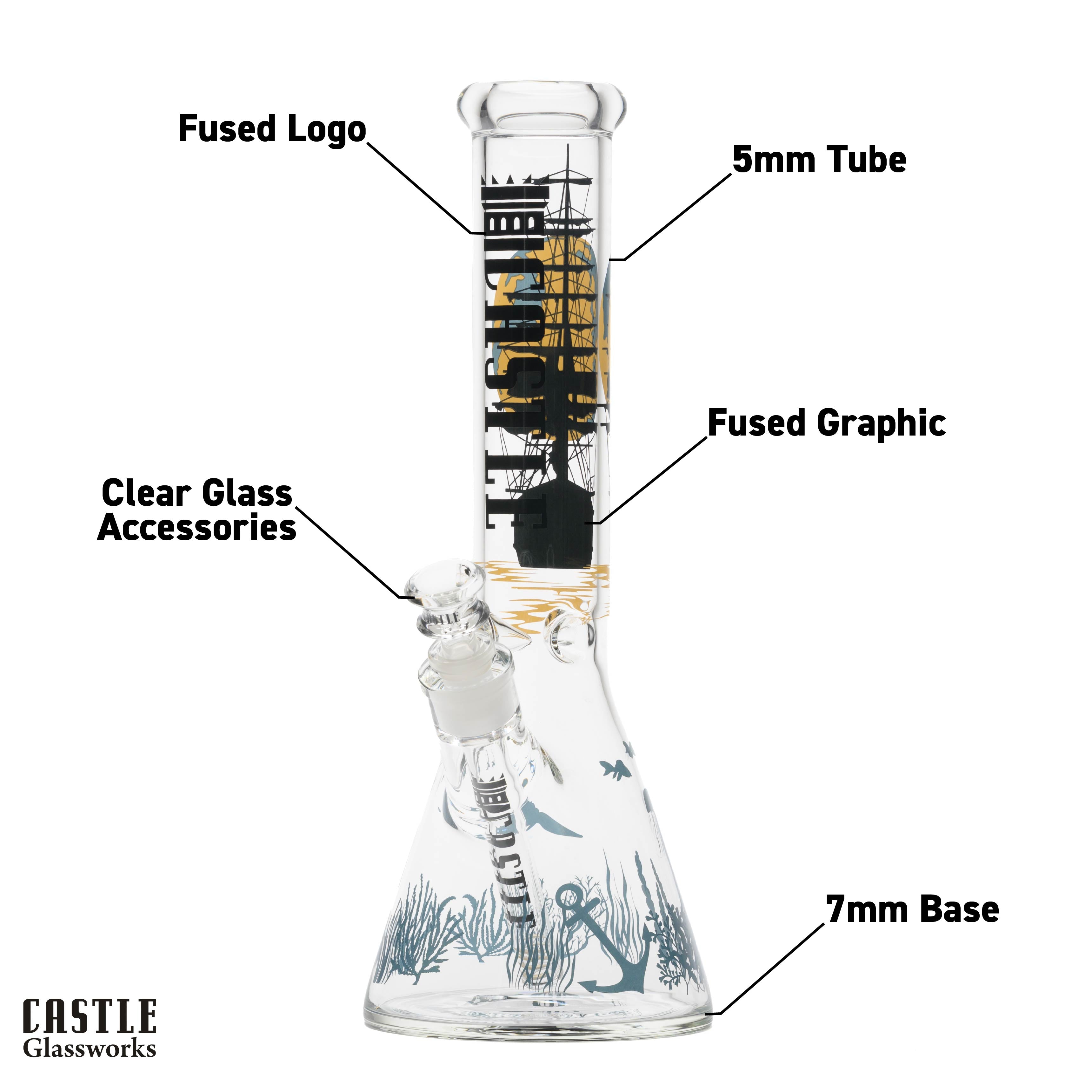 14" Schooner Beaker Bong – 5mm Thick Glass