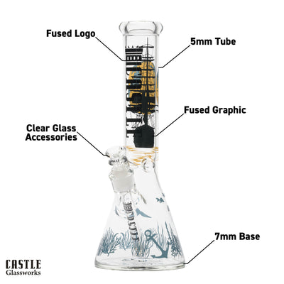 14" Schooner Beaker Bong – 5mm Thick Glass
