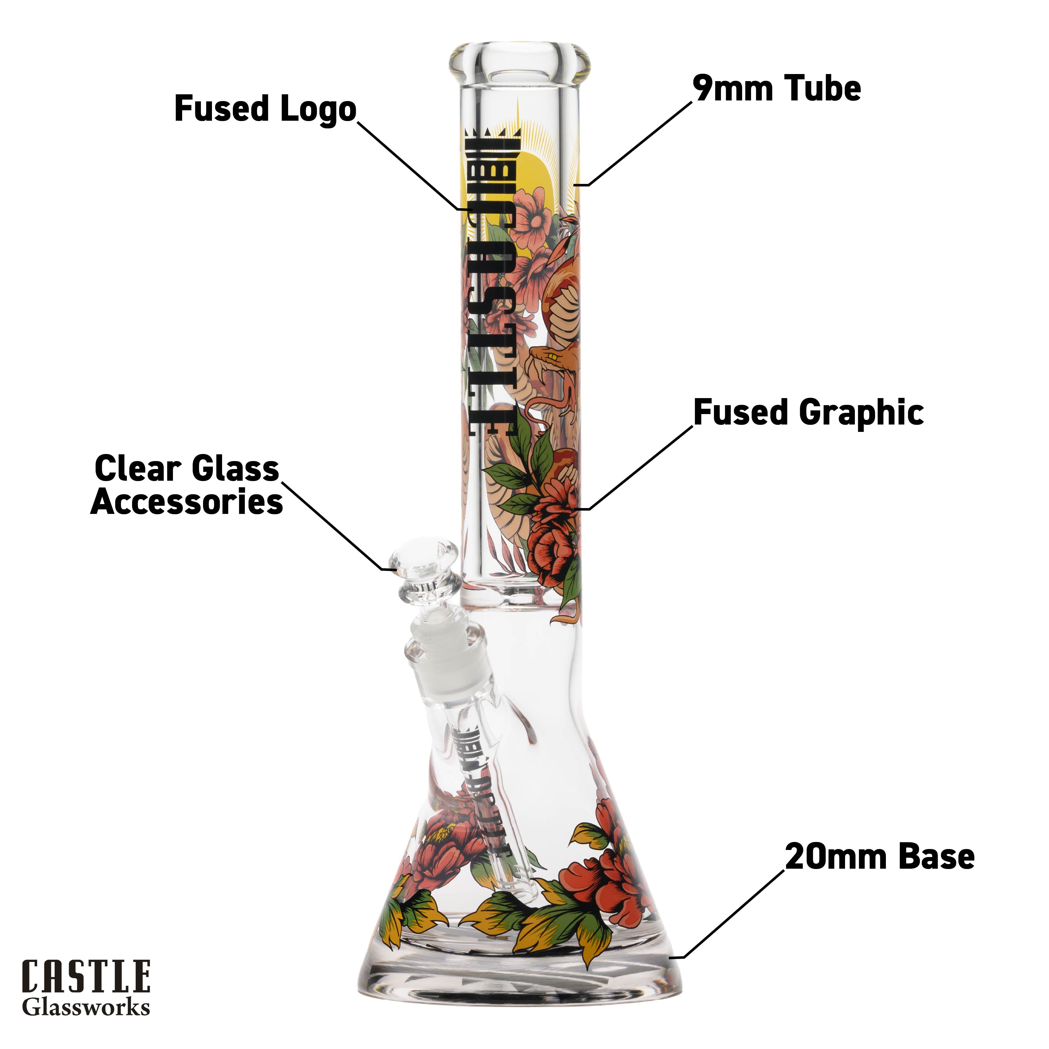 16" Serpent Beaker Bong - 9mm Thick Glass