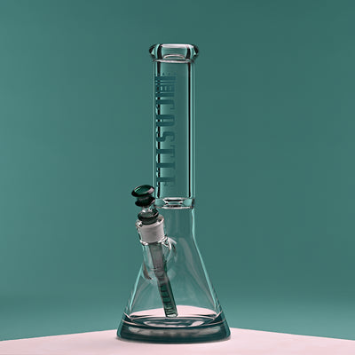 14" 9mm Beaker Bong with Colored Logo