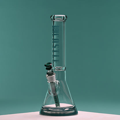 14" Premium Beaker Bong – 9mm Thick Glass with Colored Logo