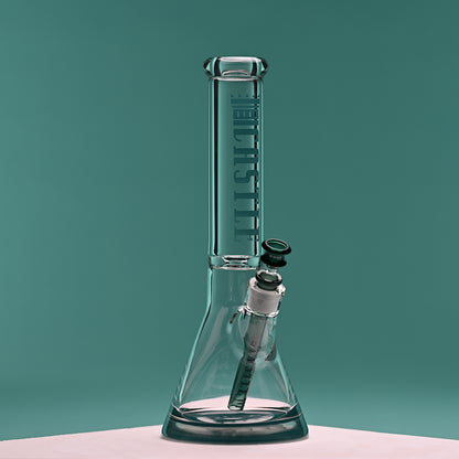 14" Premium Beaker Bong – 9mm Thick Glass with Colored Logo