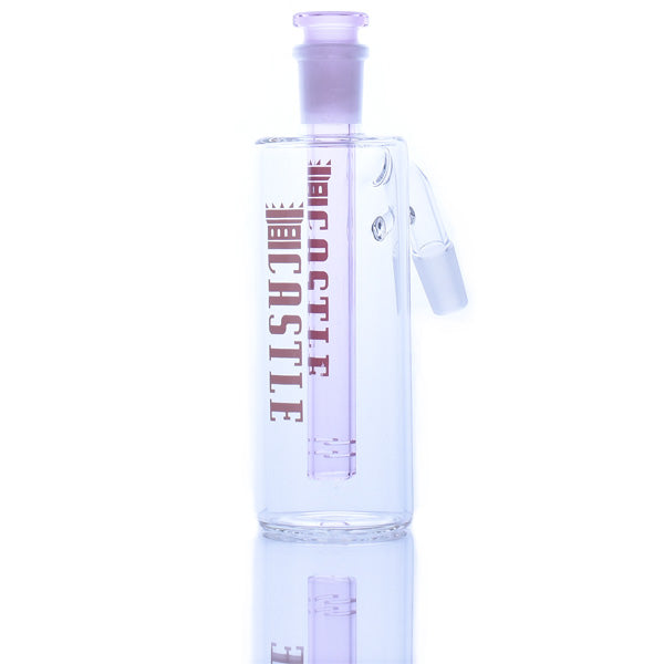 An ash catcher with a removable pink downstem.